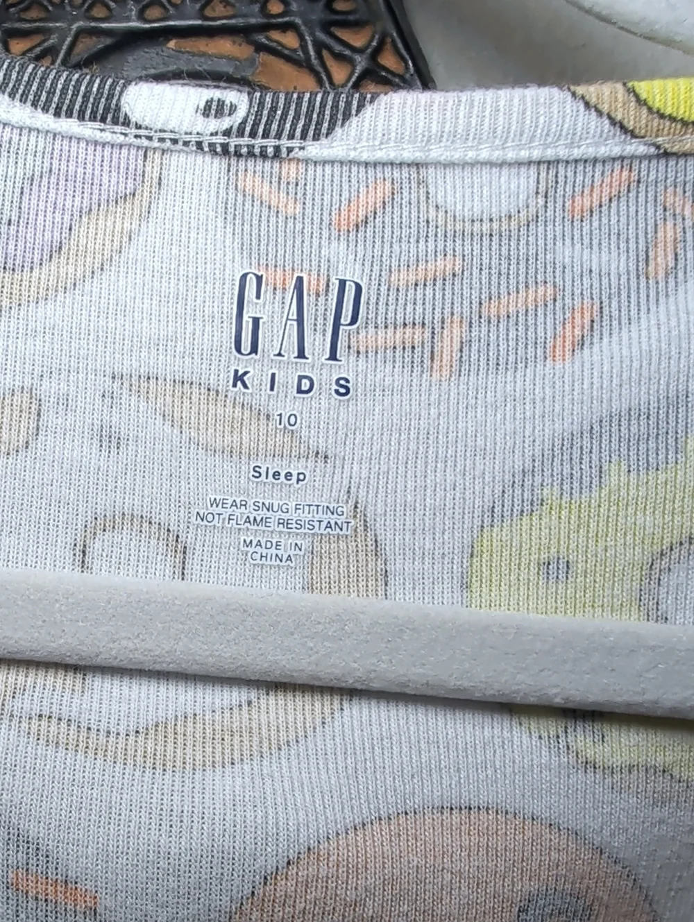 Gap Kids Halloween Doughnut Pajamas White Orange 100% Cotton Unisex Size 10